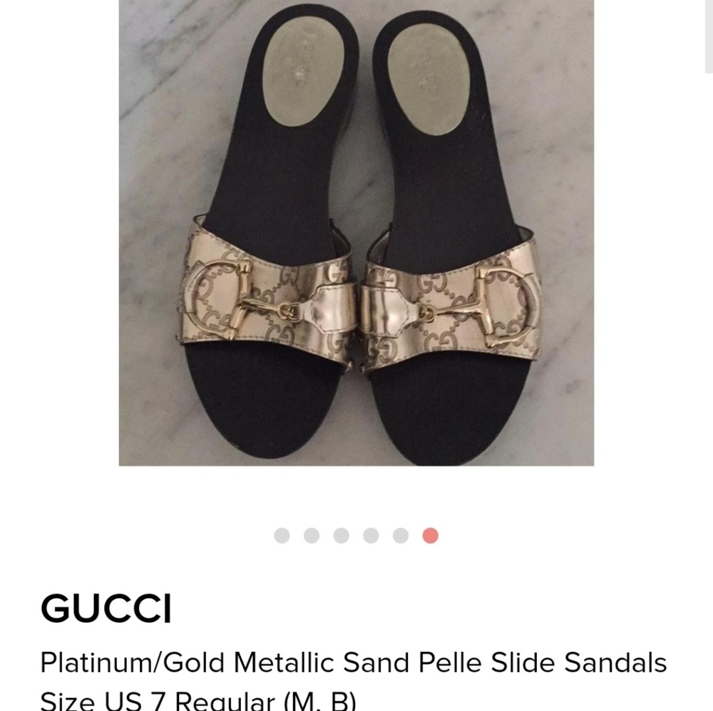 Gucci sandals in Platinum Metallic Leather, Double